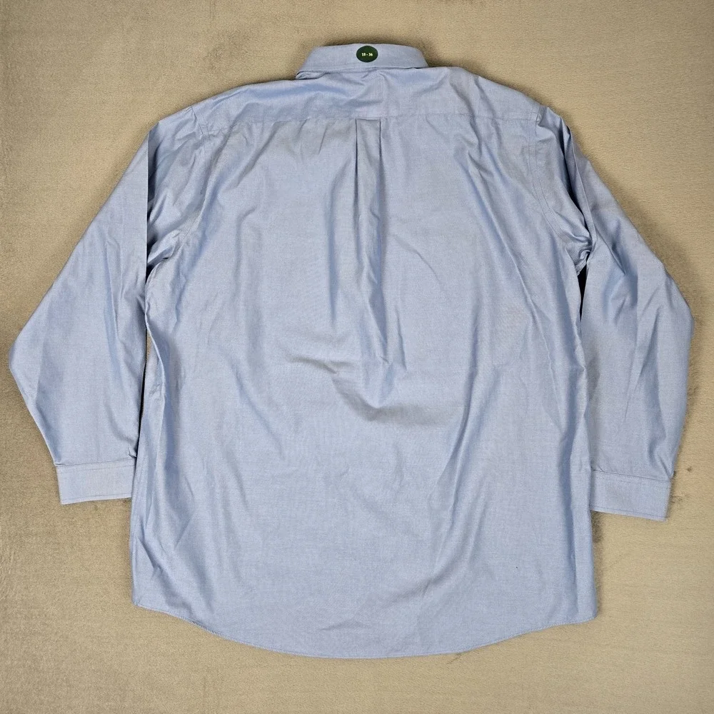 LL Bean Pinpoint Oxford Shirt Men 18-36 Blue Traditional Fit Wrinkle Free NWT